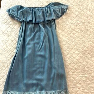 Chambray off shoulder dress